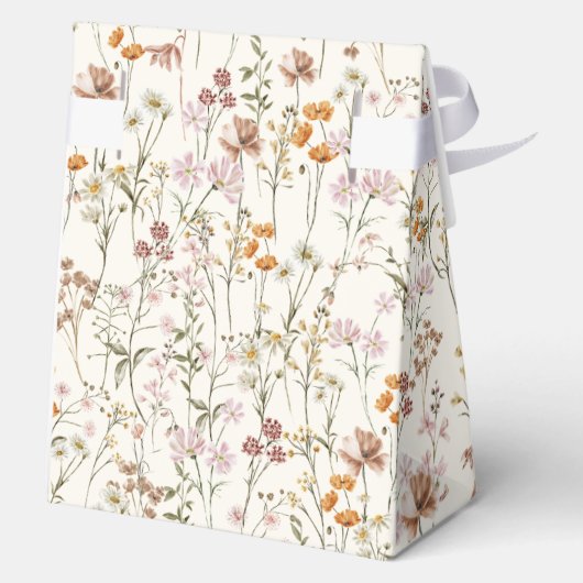 Terracotta Wildflower Boho Baby in Bloom Garden Bedankdoosjes (Achterkant)