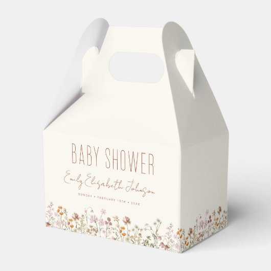 Terracotta Wildflower Boho Baby shower in Bloom Bedankdoosjes (Achterkant)