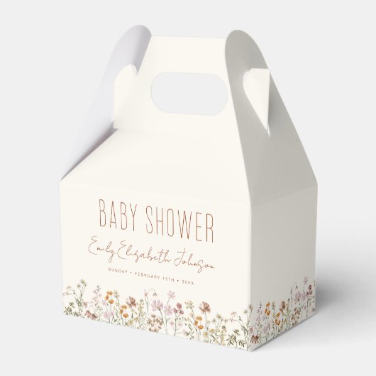 Terracotta Wildflower Boho Baby shower in Bloom Bedankdoosjes (Voorkant Zijde)