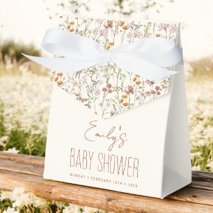Terracotta Wildflower Boho Baby shower in Bloom Bedankdoosjes