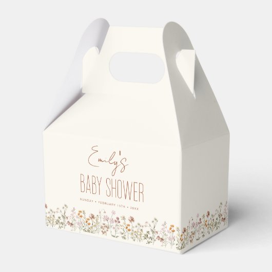 Terracotta Wildflower Boho Baby shower in Bloom Bedankdoosjes (Voorkant Zijde)