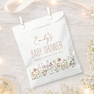 Terracotta Wildflower Boho Baby shower in Bloom Bedankzakje