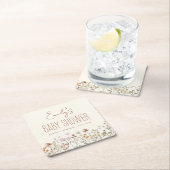 Terracotta Wildflower Boho Baby shower in Bloom Kartonnen Onderzetters (Insitu)