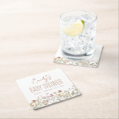 Terracotta Wildflower Boho Baby shower in Bloom Kartonnen Onderzetters (Insitu)