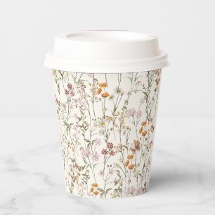 Terracotta Wildflower Boho Baby shower in Bloom Papieren Bekers