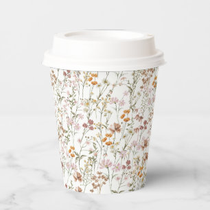 Terracotta Wildflower Boho Baby shower in Bloom Papieren Bekers