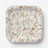 Terracotta Wildflower Boho Baby shower in Bloom Papieren Bordje (Voorkant)