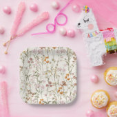 Terracotta Wildflower Boho Baby shower in Bloom Papieren Bordje (Feest)