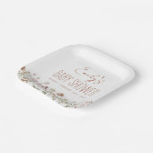 Terracotta Wildflower Boho Baby shower in Bloom Papieren Bordje (Gebogen)
