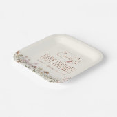 Terracotta Wildflower Boho Baby shower in Bloom Papieren Bordje (Gebogen)