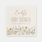 Terracotta Wildflower Boho Baby shower in Bloom Servet (Voorkant)