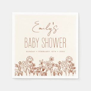 Terracotta Wildflower Boho Baby shower in Bloom Servet