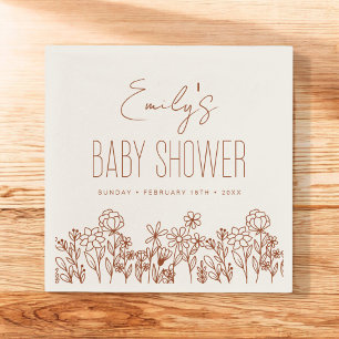 Terracotta Wildflower Boho Baby shower in Bloom Servet