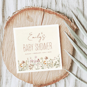 Terracotta Wildflower Boho Baby shower in Bloom Servet