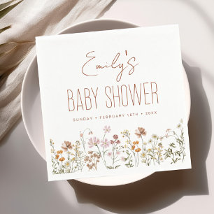 Terracotta Wildflower Boho Baby shower in Bloom Servet