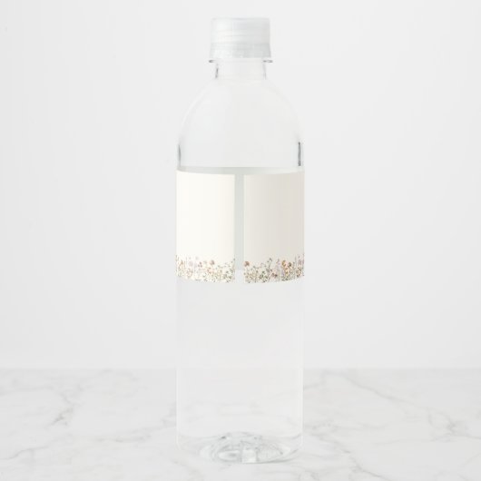 Terracotta Wildflower Boho Baby shower in Bloom Waterfles Etiket (Achterkant)