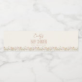 Terracotta Wildflower Boho Baby shower in Bloom Waterfles Etiket (Enkel label)