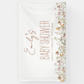 Terracotta Wildflower Boho Baby shower Spandoek (Verticaal)