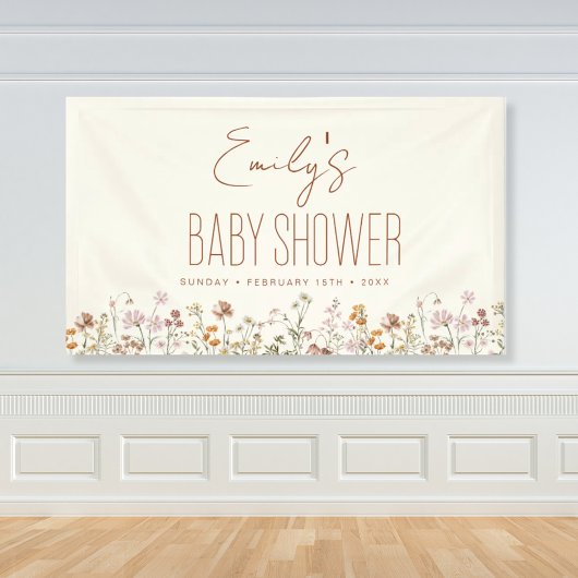 Terracotta Wildflower Boho Baby shower Spandoek