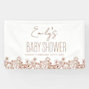 Terracotta Wildflower Boho Baby shower Spandoek