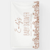 Terracotta Wildflower Boho Baby shower Spandoek (Verticaal)