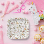 Terracotta Wildflower Boho Bruiloft in Bloomtuin Papieren Bordje (Feest)