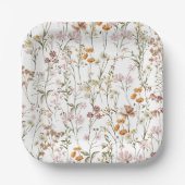 Terracotta Wildflower Boho Bruiloft in Bloomtuin Papieren Bordje (Voorkant)