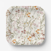 Terracotta Wildflower Boho Bruiloft in Bloomtuin Papieren Bordje (Voorkant)