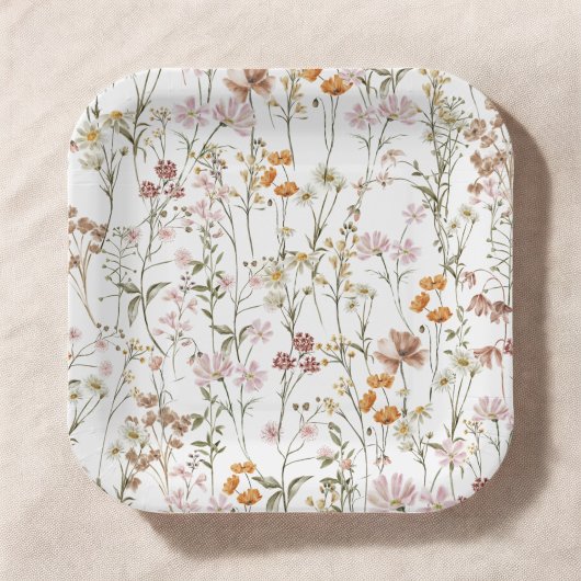 Terracotta Wildflower Boho Bruiloft in Bloomtuin Papieren Bordje