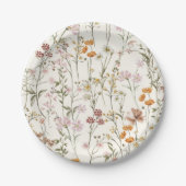 Terracotta Wildflower Boho Bruiloft in Bloomtuin Papieren Bordje (Voorkant)