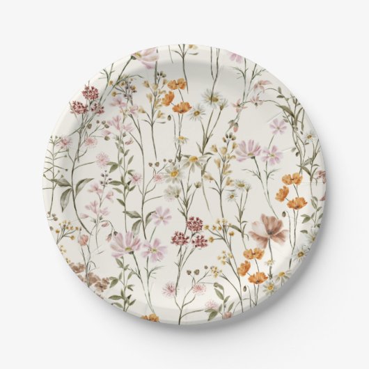 Terracotta Wildflower Boho Bruiloft in Bloomtuin Papieren Bordje (Voorkant)