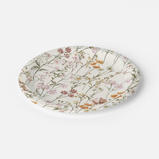 Terracotta Wildflower Boho Bruiloft in Bloomtuin Papieren Bordje (Gekanteld)