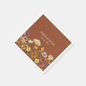Terracotta Wildflower Boho bruiloft servetten (Hoek)