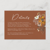 Terracotta Wildflower Boho Fall Wedding Details Informatiekaartje (Voorkant)