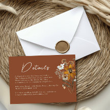 Terracotta Wildflower Boho Fall Wedding Details