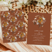 Terracotta Wildflower Boho Fall Wedding Kaart