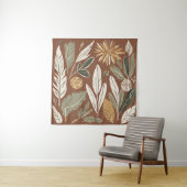Terracotta Wildflower Boho Rustieke Eclectische Mu Wandkleed (In situ)