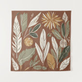 Terracotta Wildflower Boho Rustieke Eclectische Mu Wandkleed (Voorkant)