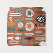 Terracotta Wildflower Boho Rustieke Eclectische Mu Wandkleed (Voorkant (horizontaal))