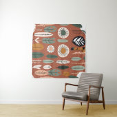 Terracotta Wildflower Boho Rustieke Eclectische Mu Wandkleed (In Situ (horizontaal))