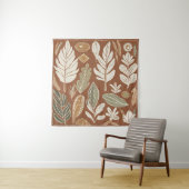 Terracotta Wildflower Boho Rustieke Eclectische Mu Wandkleed (In situ)