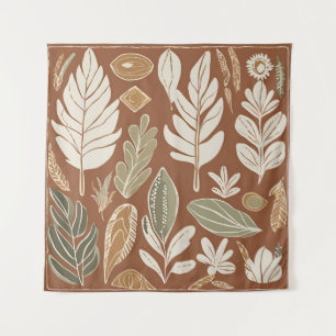 Terracotta Wildflower Boho Rustieke Eclectische Mu Wandkleed