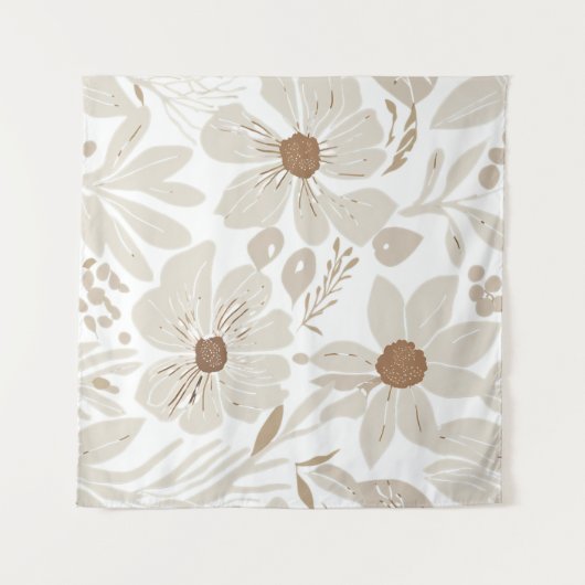 Terracotta Wildflower Boho Rustieke Eclectische Mu Wandkleed (Voorkant (horizontaal))