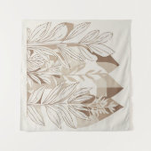 Terracotta Wildflower Boho Rustieke Eclectische Mu Wandkleed (Voorkant (horizontaal))