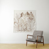 Terracotta Wildflower Boho Rustieke Eclectische Mu Wandkleed (In situ)