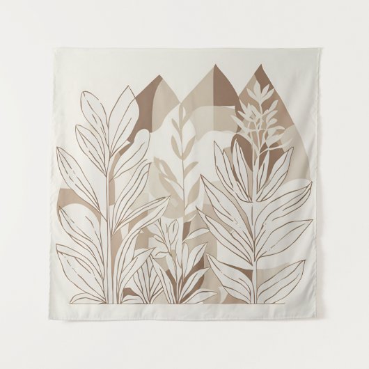 Terracotta Wildflower Boho Rustieke Eclectische Mu Wandkleed (Voorkant)