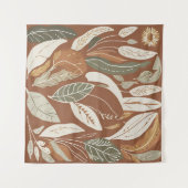 Terracotta Wildflower Boho Rustieke Eclectische Mu Wandkleed (Voorkant (horizontaal))