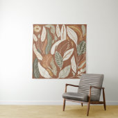 Terracotta Wildflower Boho Rustieke Eclectische Mu Wandkleed (In situ)
