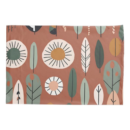 Terracotta Wildflower Boho Rustieke Eclectische St Kussensloop (Achterkant)