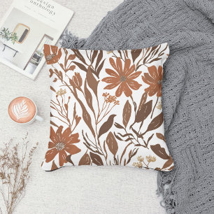Terracotta Wildflower Boho Rustieke Lente Accent Kussen